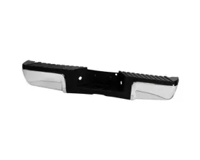 Xtune Chrome OEM Style Steel Rear Bumper w/Black Rear Pad w/o Parking Sensor w/License Lamp Ford F250 | F350 | F450 2008-2012