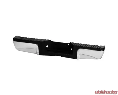 Xtune Chrome OEM Style Steel Rear Bumper w/Black Rear Pad w/o Parking Sensor w/License Lamp Ford F250 | F350 | F450 2008-2012 - RB-FF25008-WS-SET-C