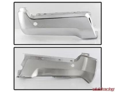 Xtune Chrome Left Rear Bumper End Cap w/ Sensor Hole Ford F250 | F350 2017-2019 - RB-FF25017-BEWS-L