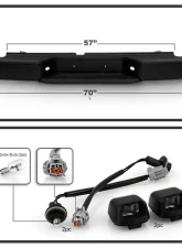 Xtune Black Rear Steel Bumper Face Bar Assembly Nissan Frontier 2005-2019                                     - RB-NF05-SET-BK - Image 4