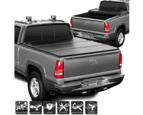 Xtune Black 78 Inch Short Bed Hard Tri-Fold Tonneau Cover Chevrolet | GMC C/K 1988-2002