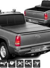 Xtune Black 78 Inch Short Bed Hard Tri-Fold Tonneau Cover Chevrolet | GMC C/K 1988-2002                                     - TC-HTF-CCK88-78 - Image 10