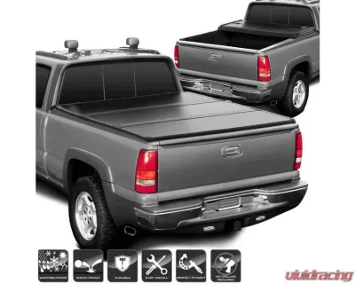 Xtune Black 78 Inch Short Bed Hard Tri-Fold Tonneau Cover Chevrolet | GMC C/K 1988-2002 - TC-HTF-CCK88-78