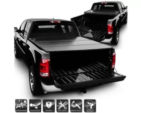 Xtune Black 68 Inch Bed Hard Tri-Fold Style Tonneau Cover Chevrolet Silverado | GMC Sierra 1500 2004-2007