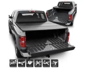 Xtune Black 68 Inch Bed Hard Tri-Fold Style Tonneau Cover Chevrolet Silverado | GMC Sierra 2007-2014