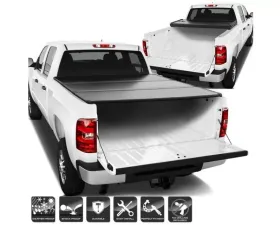 Xtune Black 78 Inch Short Bed Hard Tri-Fold Style Tonneau Cover Chevrolet Silverado | GMC Sierra 2007-2014
