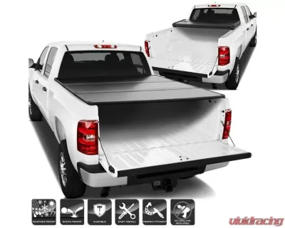 Xtune Black 78 Inch Short Bed Hard Tri-Fold Style Tonneau Cover Chevrolet Silverado | GMC Sierra 2007-2014 - TC-HTF-CS07-78