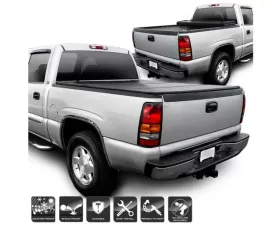 Xtune Black 78 Inch Short Bed Hard Tri-Fold Style Tonneau Cover Chevrolet Silverado | GMC Sierra 1999-2007