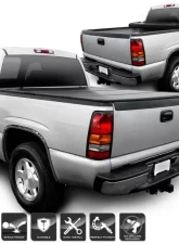 Xtune Black 78 Inch Short Bed Hard Tri-Fold Style Tonneau Cover Chevrolet Silverado | GMC Sierra 1999-2007                                     - TC-HTF-CS99-78 - Image 10