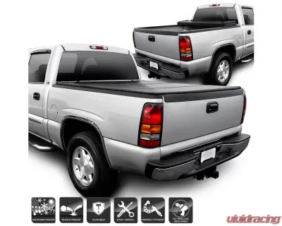 Xtune Black 78 Inch Short Bed Hard Tri-Fold Style Tonneau Cover Chevrolet Silverado | GMC Sierra 1999-2007 - TC-HTF-CS99-78