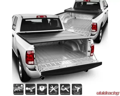Xtune Black 67 Inch Bed Hard Tri-Fold Style Tonneau Cover Dodge Ram | Ram 2009-2016 - TC-HTF-DR09-67