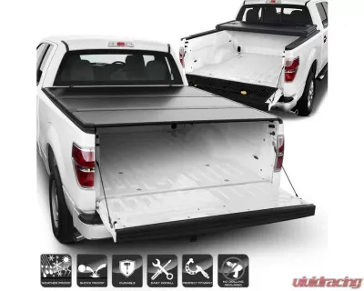 Xtune Black 66 Inch Bed Hard Tri-Fold Style Tonneau Cover Ford F150 2004-2014 - TC-HTF-FF15004-66