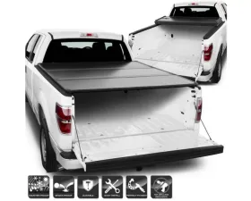 Xtune Black 78 Inch Short Bed Hard Tri-Fold Style Tonneau Cover Ford F150 2004-2014