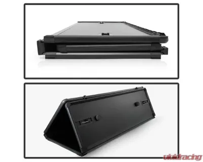 Xtune Black 66 Inch Bed Hard Tri-Fold Style Tonneau Cover Ford F150 Supercrew 2015-2018 - TC-HTF-FF15015-66