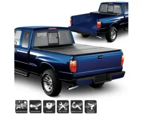 Xtune Black 72 Inch Short Bed Hard Tri-Fold Style Tonneau Cover Ford Ranger 1982-201