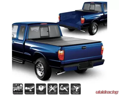 Xtune Black 72 Inch Short Bed Hard Tri-Fold Style Tonneau Cover Ford Ranger 1982-201 - TC-HTF-FR83-60