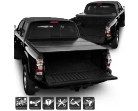 Xtune Black 60 Inch Bed Hard Tri-Fold Style Tonneau Cover Toyota Tacoma 2005-2015