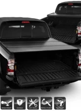 Xtune Black 60 Inch Bed Hard Tri-Fold Style Tonneau Cover Toyota Tacoma 2005-2015                                     - TC-HTF-TT05-60 - Image 10