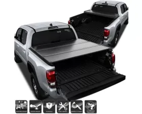 Xtune Black 60 Inch Short Bed Hard Tri-Fold Style Tonneau Cover Toyota Tacoma 2016-2018