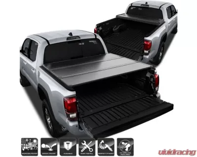 Xtune Black 60 Inch Short Bed Hard Tri-Fold Style Tonneau Cover Toyota Tacoma 2016-2018 - TC-HTF-TT16-60