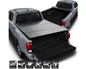 Xtune Black 72 Inch Short Bed Hard Tri-Fold Style Tonneau Cover Toyota Tacoma 2016-2017