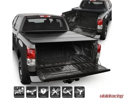 Xtune Black 66 Inch Crew Max Bed Hard Tri-Fold Style Tonneau Cover Toyota Tundra 2007-2013 - TC-HTF-TTU07-66