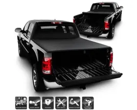 Xtune Black 68 Inch Bed Roll Up Style Tonneau Cover Chevrolet Silverado | GMC Sierra 1500 2004-2007