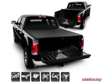 Xtune Black 68 Inch Bed Roll Up Style Tonneau Cover Chevrolet Silverado | GMC Sierra 1500 2004-2007 - TC-RU-CS04-68