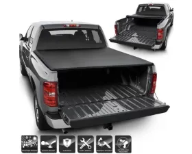 Xtune Black 68 Inch Bed Roll Up Style Tonneau Cover Chevrolet Silverado | GMC Sierra 2007-2014