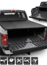 Xtune Black 68 Inch Bed Roll Up Style Tonneau Cover Chevrolet Silverado | GMC Sierra 2007-2014                                     - TC-RU-CS07-68 - Image 9