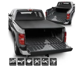 Xtune Black 78 Inch Short Bed Roll Up Style Tonneau Cover Chevrolet Silverado | GMC Sierra 2007-2014