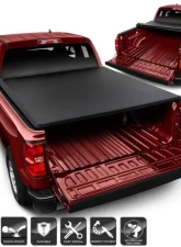 Xtune Black 77 Inch Short Bed Roll Up Style Tonneau Cover Chevrolet Silverado 1500 | 2500 2014-2018                                     - TC-RU-CS14-78 - Image 9