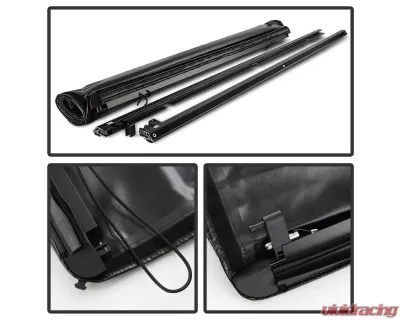 Xtune Black 77 Inch Short Bed Roll Up Style Tonneau Cover Chevrolet Silverado 1500 | 2500 2014-2018 - TC-RU-CS14-78