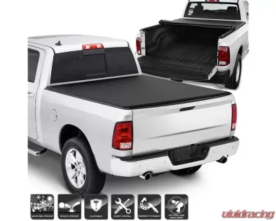 Xtune Black 78 Inch Short Bed Roll Up Style Tonneau Cover Dodge Ram 1500 | Ram 2009-2016 - TC-RU-DR09-78