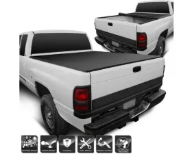 Xtune Black 78 Inch Short Bed Roll Up Style Tonneau Cover Dodge Ram 1994-2002