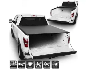 Xtune Black 66 Inch Bed Roll Up Style Tonneau Cover Ford F150 2004-2014