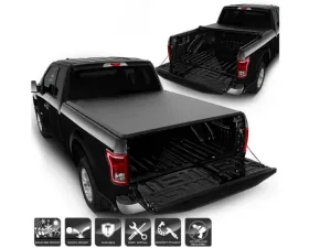 Xtune Black 66 Inch Bed Roll Up Style Tonneau Cover Ford F150 Supercrew 2015-2018