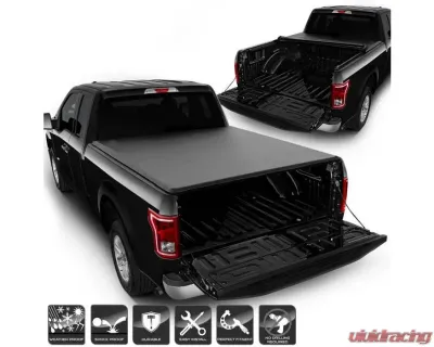 Xtune Black 66 Inch Bed Roll Up Style Tonneau Cover Ford F150 Supercrew 2015-2018 - TC-RU-FF15015-66