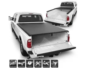 Xtune Black 78 Inch Short Bed Roll Up Style Tonneau Cover Ford Super Duty 1999-2015