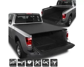 Xtune Black 78 Inch Bed Roll Up Style Tonneau Cover Nissan Titan 2004-2015