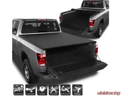 Xtune Black 78 Inch Bed Roll Up Style Tonneau Cover Nissan Titan 2004-2015 - TC-RU-NTI04-78