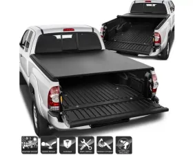 Xtune Black 72 Inch Short Bed Roll Up Style Tonneau Cover Toyota Pickup | Tacoma 1989-2004