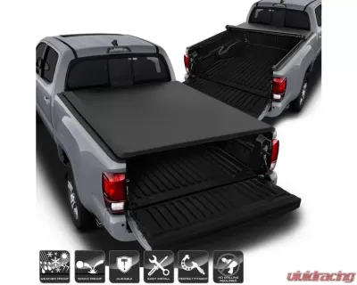 Xtune Black 72 Inch Short Bed Roll Up Style Tonneau Cover Toyota Tacoma 2016-2017 - TC-RU-TT16-72