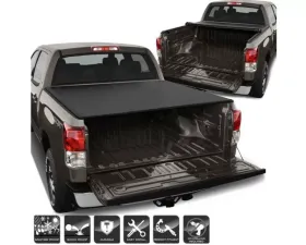 Xtune Black 66 Inch Bed Roll Up Style Tonneau Cover Toyota Tundra 2007-2013