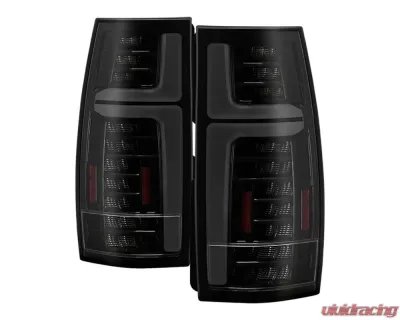Xtune  Smoked Black LED Light Bar Tail Lights Chevy Suburban | Tahoe | GMC Yukon 2007-2014 - ALT-JH-CSUB07-LEDLB-BSM