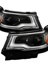 Xtune Black Lens LED DRL Projector Headlights Jeep Compass 2017-2020                                     - PRO-JH-JCOM17-AM-BK - Image 11