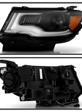 Xtune Black Lens LED DRL Projector Headlights Jeep Compass 2017-2020                                     - PRO-JH-JCOM17-AM-BK - Image 2