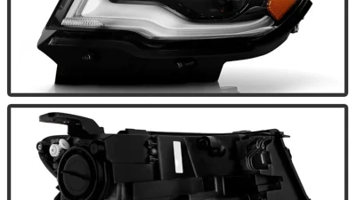 Xtune Black Lens LED DRL Projector Headlights Jeep Compass 2017-2020                                     - PRO-JH-JCOM17-AM-BK - Image 2