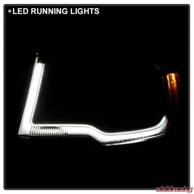 Xtune Black Lens LED DRL Projector Headlights Jeep Compass 2017-2020 - PRO-JH-JCOM17-AM-BK