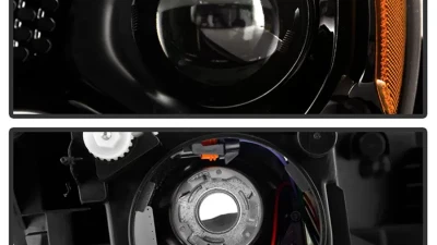 Xtune Black Lens LED DRL Projector Headlights Jeep Compass 2017-2020                                     - PRO-JH-JCOM17-AM-BK - Image 3